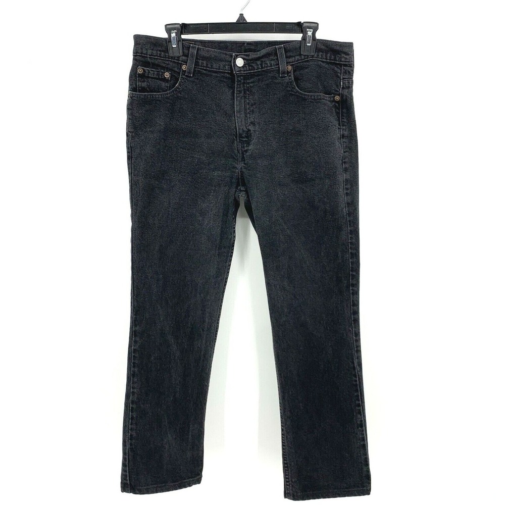 Vintage Slim Fit LEVI'S 505 Black Faded Jeans Straight‎ Leg High Waisted 32x28